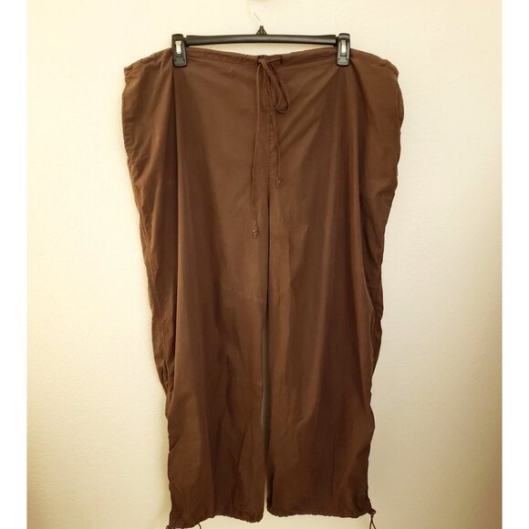 Asos Design Oversize Brown Cotton Pants w/Pockets Adjustable Hem Sz 16 - Picture 1 of 12